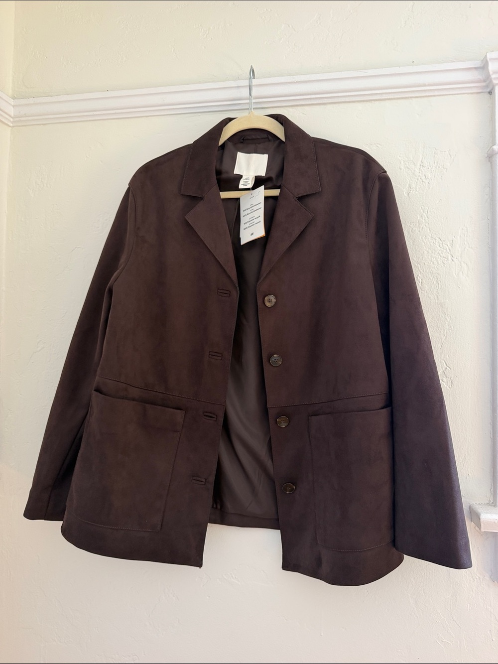H&M Chocolate Brown Suede Blazer